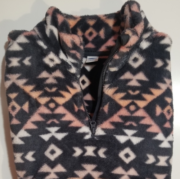 Old Navy South-western Quarter zip Sherpa Sweater Girls Size 8 - Picture 2 of 2